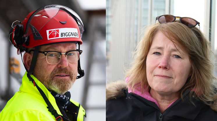 Johan Lindholm, ordförande Riksbyggen och Johanna Frelin, vd på Riksbyggen.
