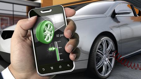 If the Tire is lacking Air it reaches for the Phone
