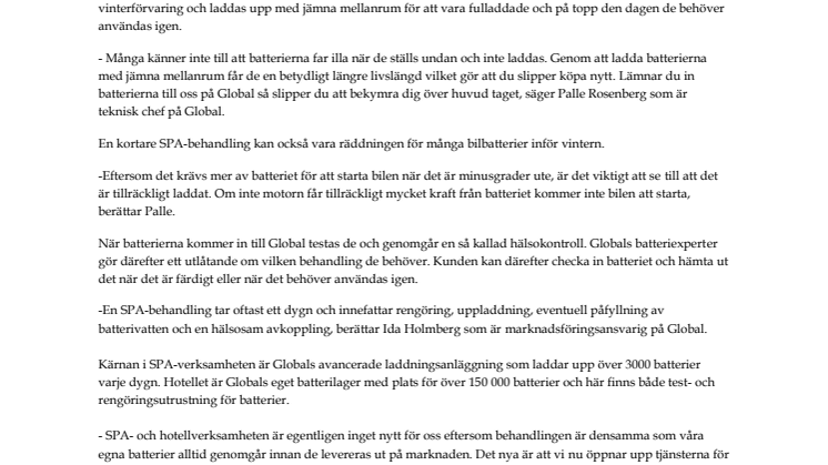 Nu öppnar Sveriges första batterihotell med SPA