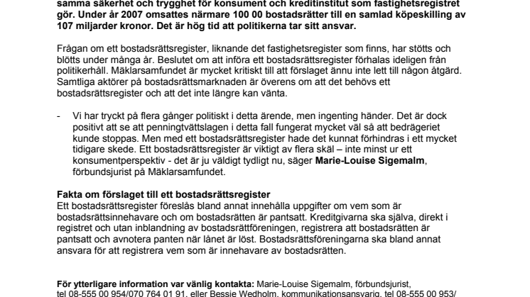 Bostadsrättsregister förhindrar bolånesvindlare