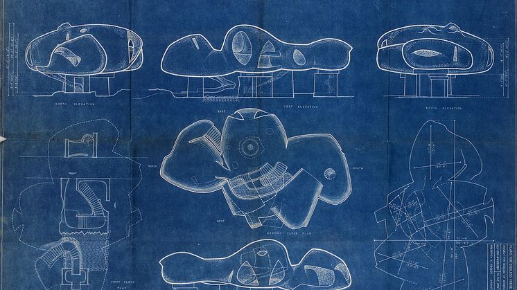 Frederick Kiesler, Endless House, skissplan, New York 1959 © 2014 Austrian Frederick and Lillian Kiesler Private Foundation, Vienna
