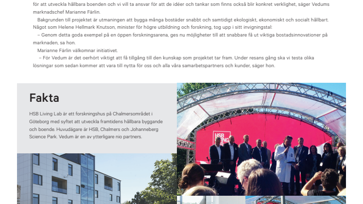 Vedum utvecklar framtidens kök och badrum tillsammans med HSB Living Lab