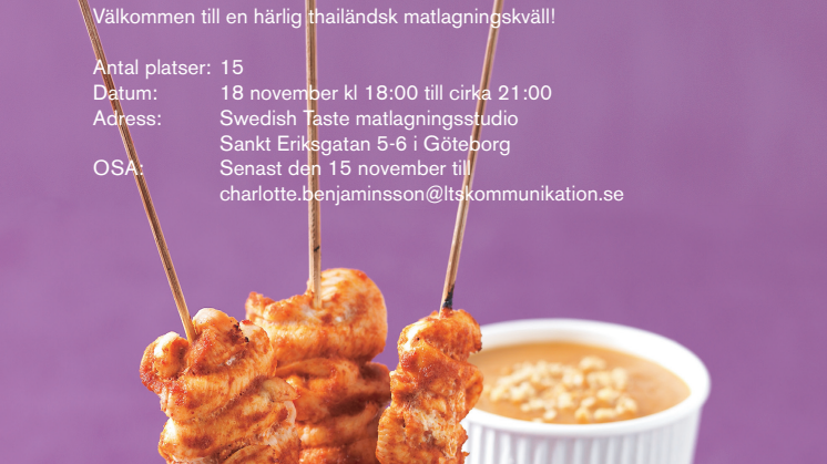 Inbjudan till matbloggare: Välkommen på tastecasting. Laga thai med Santa Maria.