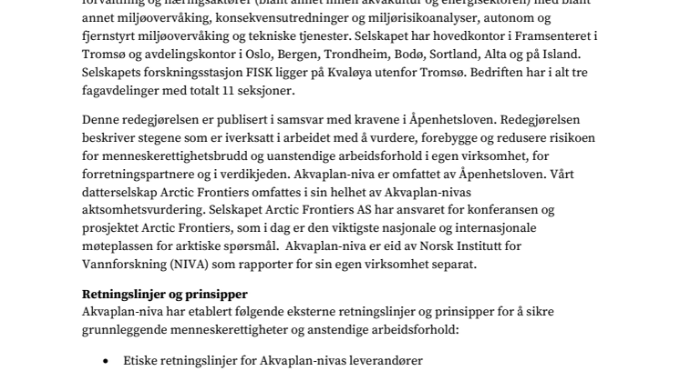 Rapportering Åpenhetsloven (30.06.2024)