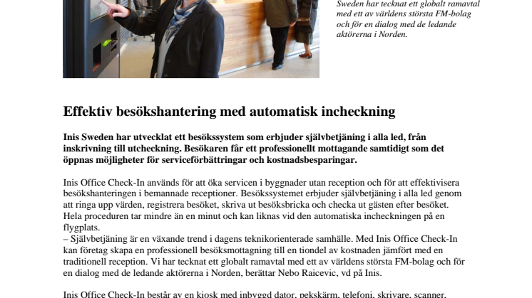 Effektiv besökshantering med automatisk incheckning