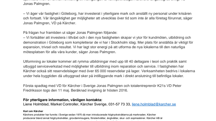 Kärcher växer och bygger nytt 