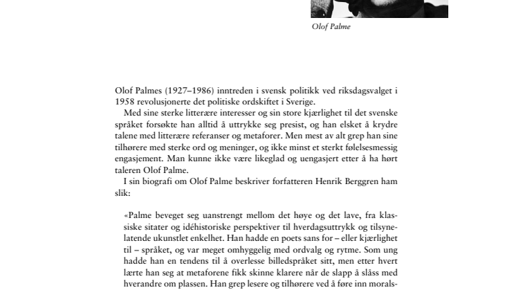 Utdrag Talens makt, Olof Palme