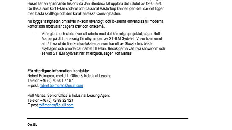 STHLM Sydväst tar bästa skyltläget i Comviqhuset