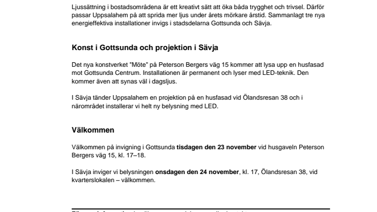 LED-belyst konst i bostadsområden
