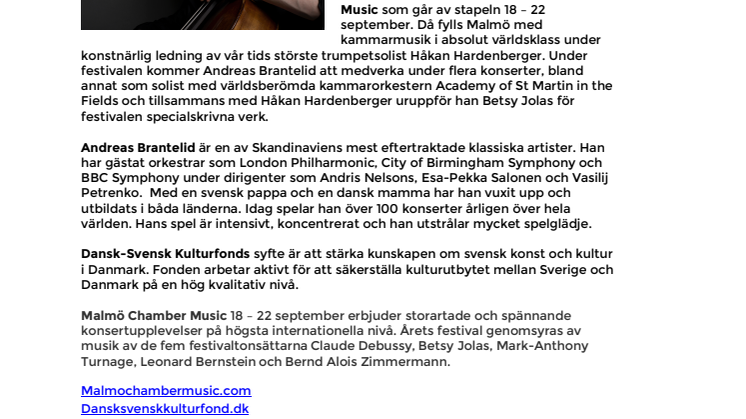 Andreas Brantelid får Dansk-Svensk Kulturfonds kulturpris
