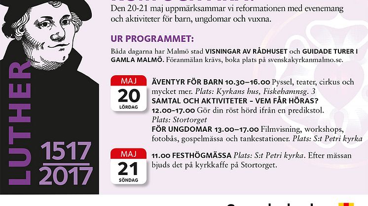 Reformationsevenemang 20-21 maj 2017