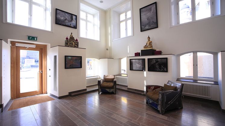 Lobby at Lydmar Hotel, Stockholm, designed by Stylt Trampoli