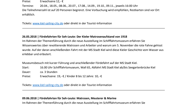 Weitere Veranstaltungen rund um das Thema Matrosenaufstand