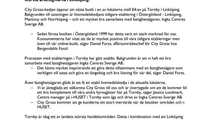 City Gross öppnar ytterligare en butik i Linköping i höst