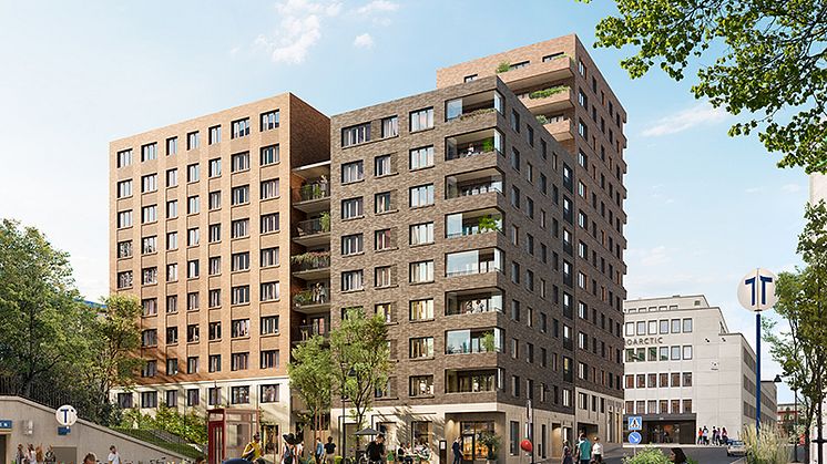 På västra Kungsholmen bygger Fastighets AB Balder ett hus med 138 bostadsrätter i fyra huskroppar. (Illustration: Arkitekt Semrén och Månsson)