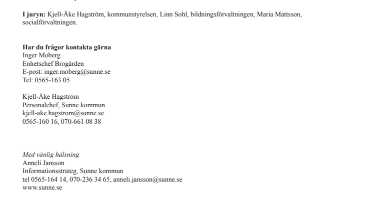 Lönnebo - årets arbetsplats i Sunne kommun