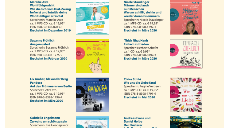 Droemer Knaur Hörbücher im Argon Verlag