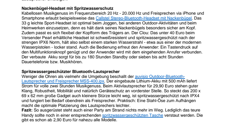 Wasser marsch: Geschützte Kopfhörer und Lautsprecher erobern die Baggerseen