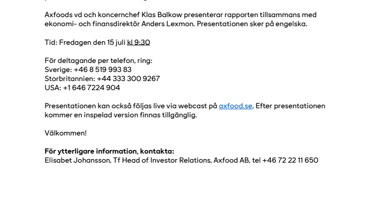 Inbjudan till presentation av Axfoods andra kvartal 2022.pdf