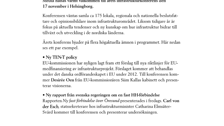 Nordisk infrastrukturkonferens 