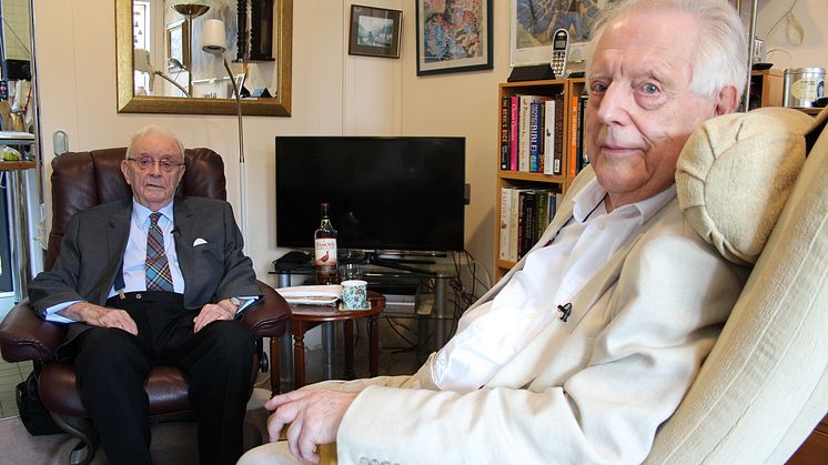 Jimmy Anderson (left) has been making an epic journey once a week for over 10 years to visit his friend Stanley Underhill (right) - this and other pictures can be downloaded from the bottom of this page