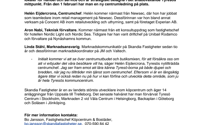 Tyresö Centrum med ny centrumledning