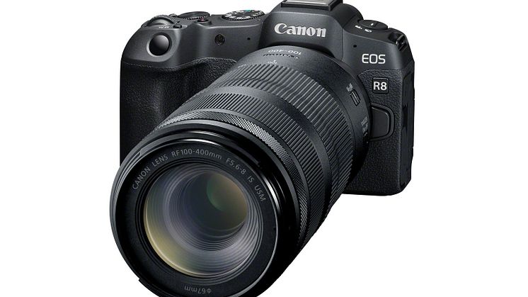 Canon EOS R8_FrontSlantLeft_RF100-400F5.6-8IS
