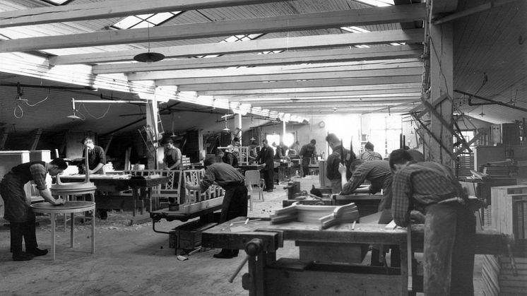 NK verkstad omkring 1929 lärlingsverkstad Sörmlands museum