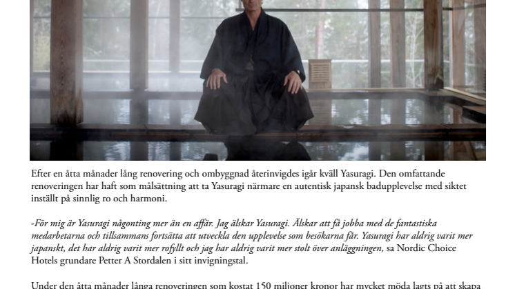 Traditionell japansk svärdritual återinvigde Yasuragi