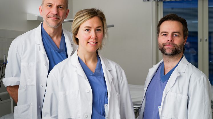 Dag Welin, Bitte Kaddik Bergström och Gustav Andersson - de tre läkarna i pilotprojektet.