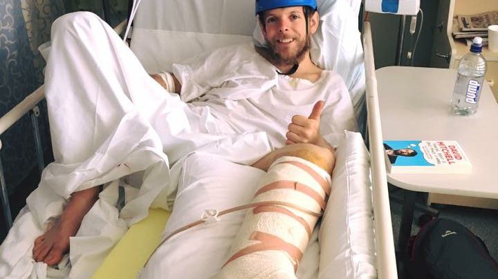 Image - ACR Electronics - Chris Monaghan in hospital after the accident 