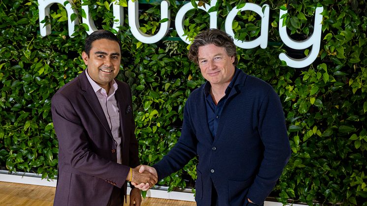 Vikram Sharma, Landechef ved TCS Danmark og Jon James, CEO ved Nuuday