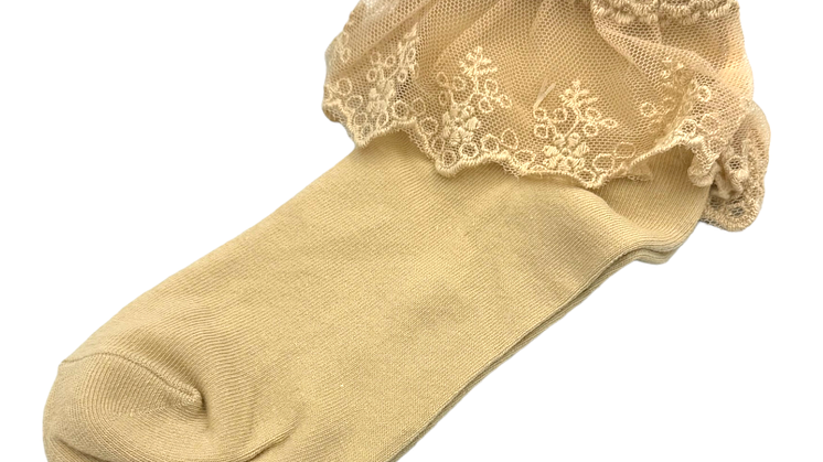Glinder beige spetsstrumpor