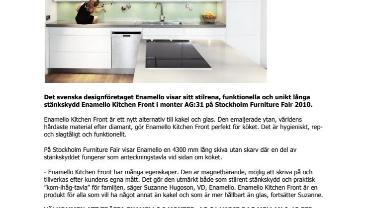 Se världens längsta stänkskydd på  Stockholm Furniture Fair 