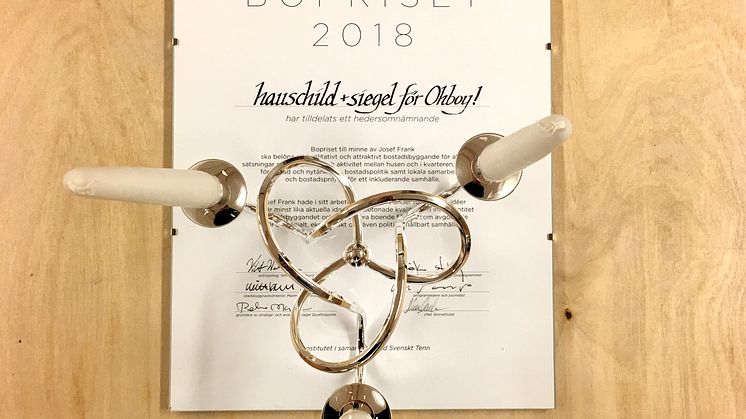 Bopriset och Josef Franks Vänskapsknuten
