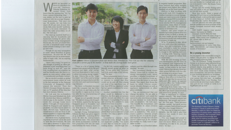 The Business Times (Monday, December 5, 2011) Citibank Young Investors Forum (Pg. 11)