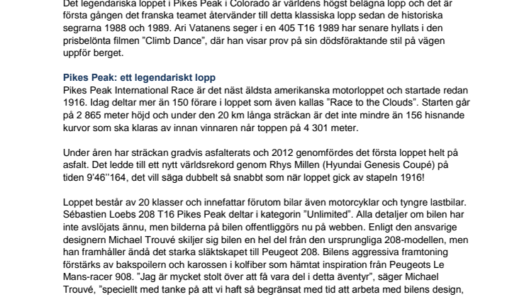 Sébastien Loeb på väg till toppen i Peugeot 208 T16 Pikes Peak!