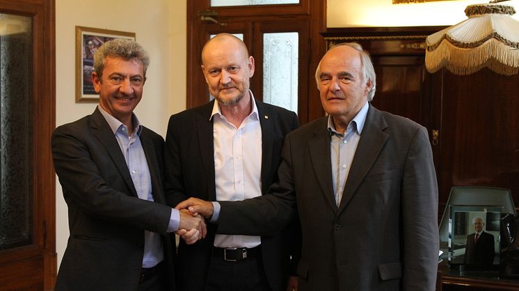 Fr. v. Marco Camozzi, MD för Camozzi SpA, Mats Nilsson, VD Hydroscand Group och Kai Ovesson, VD Camozzi Scandinavia.