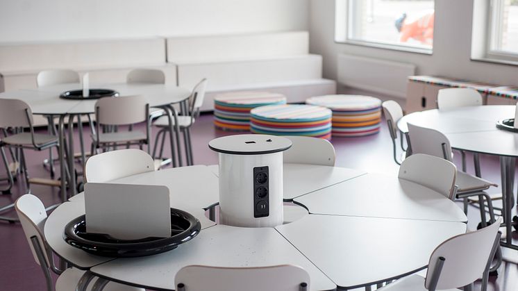 Flexibla inredningslösningar som lätt kan anpassas efter skolans olika lärsituationer och behov