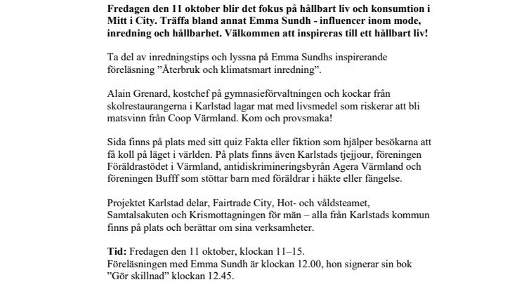 Pressinbjudan: Inspireras av influencern Emma Sundhs klimatsmarta inredningstips!