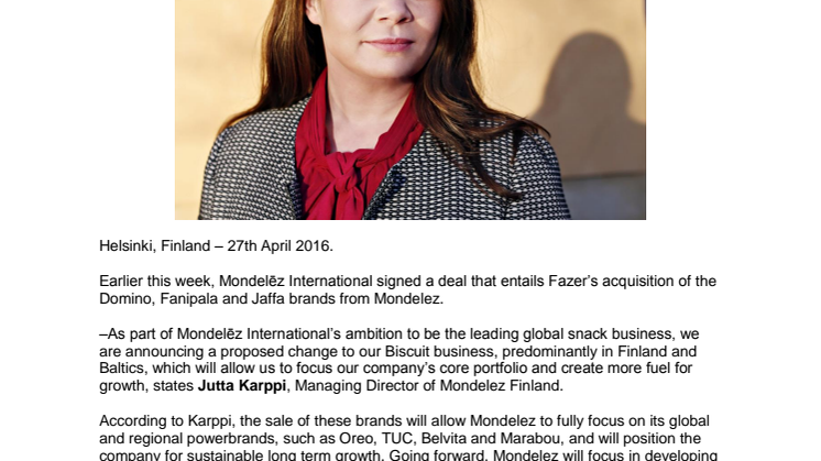 Mondelez sells Domino, Fanipala and Jaffa