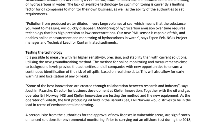 Improved offshore environmental monitoring