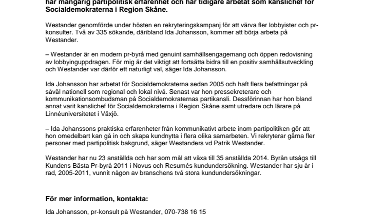 Westander värvar från Socialdemokraterna