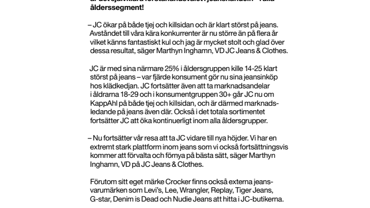 JC Jeans & Clothes – störst på jeans!