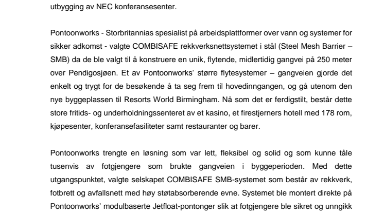 Combisafe kantsikringssystem lar NEC-besøkende gå på vannet