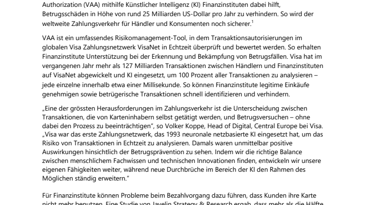Künstliche Intelligenz verhindert Betrugsschäden in Höhe von ca. 25 Mrd. US-Dollar