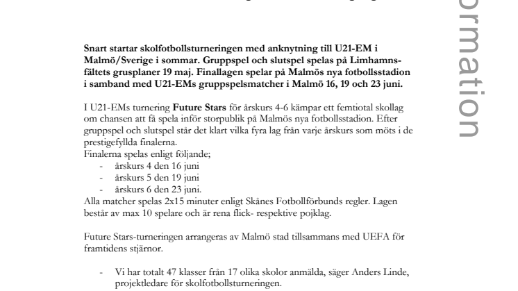 Nu drar skolfotbollsturneringen Future Stars igång
