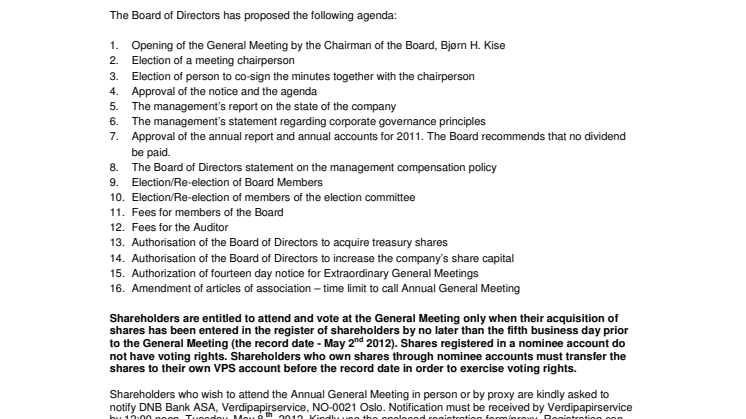 Notice AGM
