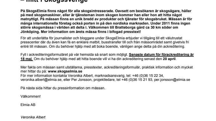 Pressinbjudan: Välkommen till Nordens största skogsmässa – mitt i Skogssverige