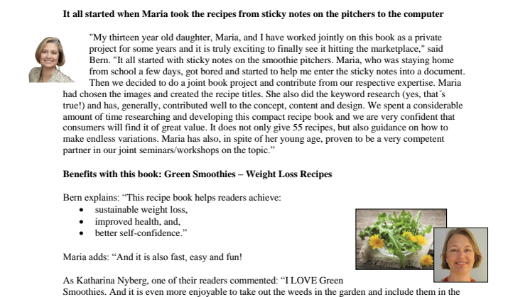 Maria, 13, Sweden’s youngest non-fiction author #Green Smoothies - #Weight Loss Recipes